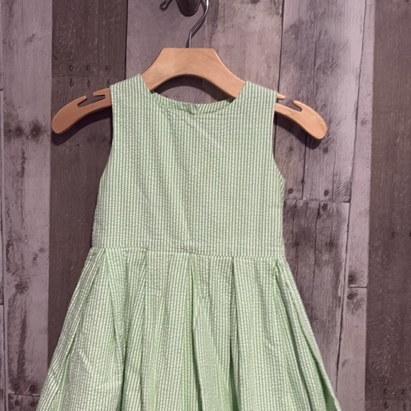 Polo Ralph Lauren Green & White Seersucker Spring Sleeveless Dress 4t - Picture 2 of 6